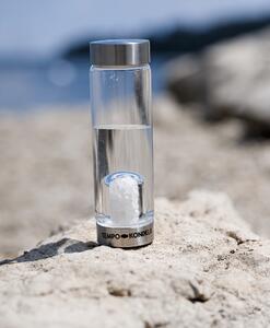 TEMPO-KONDELA CRYSTAL, skleněná láhev s bílým křemenem, 500 ml