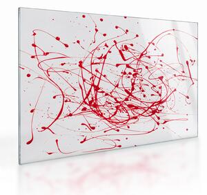 Skleněný obraz technikou Drippingu (70x50 cm)