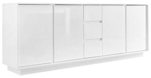 ŠIROKÁ KOMODA, vysoce lesklá bílá, 210/79/43 cm MID.YOU - Šuplíkové komody, Online Only
