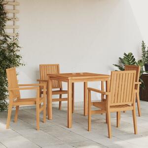 Stohovatelné zahradní židle 4 ks 56,5x57,5x91 cm masivní teak 3157901