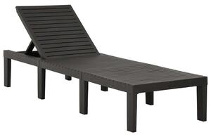 Zahradní lehátko plast antracitové 315827