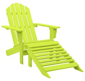 Zahradní židle Adirondack s podnožkou masivní jedle zelená 315866