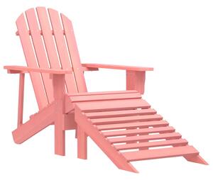 Zahradní židle Adirondack s podnožkou masivní jedle růžová 315867