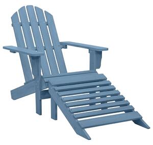 Zahradní židle Adirondack s podnožkou masivní jedle modrá 315865