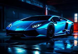 Postershop Fototapety vliesové: Car Lamborghini luxurious neon (1) - 254x184 cm