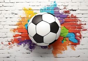 Postershop Fototapeta vliesová: Imitation brick wall football - 152,5x104 cm