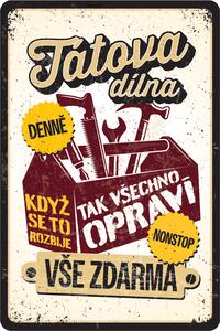 Postershop Plechová cedule: Tátova dílna - 20x30 cm