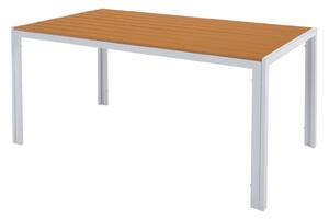 Zahradní stůl BONTO (bílá ocel + dub) (pro 4-6 osob). 1091742