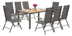 Hliníková zahradní souprava Verona Wood pro 8 osob Garden Point šedá
