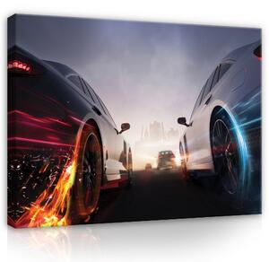 Postershop Obraz na plátně: Sports Cars Gaming Street Racing - 100x75 cm