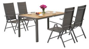 Hliníková zahradní souprava Verona Wood pro 4 osoby Garden Point šedá