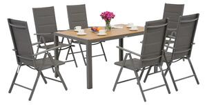 Hliníková zahradní souprava Verona Wood pro 6 osob Garden Point šedá