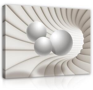 Postershop Obraz na plátně: 3D tunnel in beige - 80x60 cm