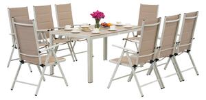 Polywood Verona hliníkový zahradní set pro 8 osob Garden Point béžový