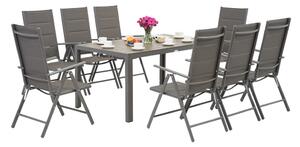 Polywood Verona hliníkový zahradní set pro 8 osob Garden Point šedý