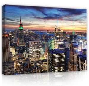 Postershop Obraz na plátně: City skyline New York - 100x75 cm