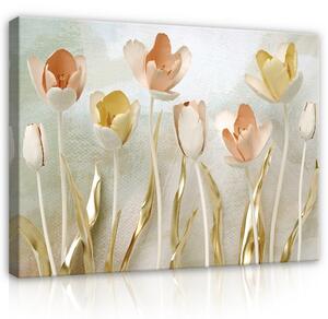 Postershop Obraz na plátně: Nature Flowers Tulips Abstract 3D - 80x60 cm