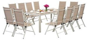 Hliníkový zahradní nábytek s velkým stolem Polywood Verona pro 12 osob Garden Point béžový