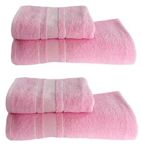 Sada 4 kusů Monako ružovej osušky 70x140cm a ručníků 50x90cm TiaHome