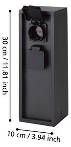 Eglo 901031 - Venkovní zásuvkový sloupek PARK IP54 SCHUKO antracit