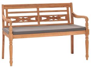 Lavice Batavia s tmavě šedou poduškou 120 cm masivní teak 316030