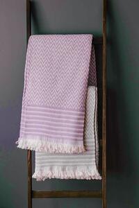 Tkaná bavlněná deka exclusive Lara fialová 150x200cm TiaHome