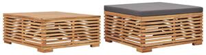 Set zahradního stolu a podnožky tmavě šedá poduška masivní teak 316042