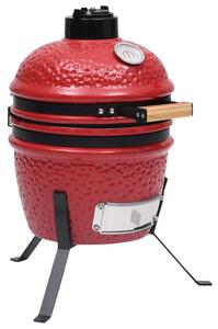 Zahradní gril a udírna 2 v 1 Kamado keramický 56 cm červený 316095