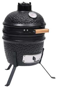 Zahradní gril a udírna 2 v 1 Kamado keramický 56 cm černý 316093