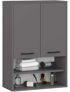 Ak furniture Závěsná koupelnová skříňka Fin W64 2D 64 cm grafit
