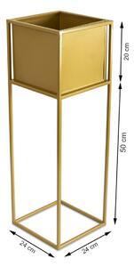 DekorStyle Květinový stojan Willa 70 cm zlatý