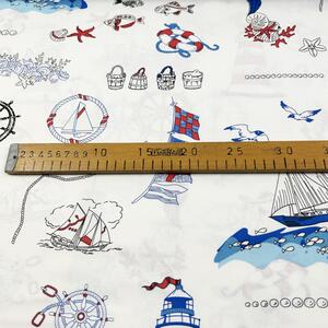 Ervi bavlna š.240cm - námořní motivy na bílém - 6463-01, metráž