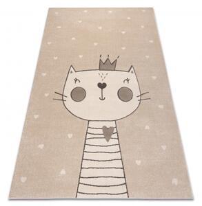 Makro Abra Dětský kusový koberec KIDDO 6106 Kočička Princezna krémový Rozměr: 80x150 cm