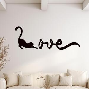 Dřevo života | Dřevěný nápis Kočičí láska | Rozměry (cm): 60x21 | Barva: Černá