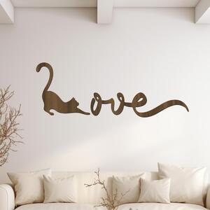 Dřevo života | Dřevěný nápis Kočičí láska | Rozměry (cm): 60x21 | Barva: Ořech