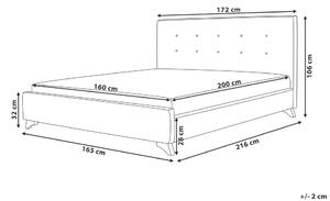 Manželská postel 160 cm AMBRE (s roštem) (béžová). 1007091