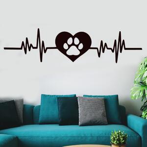 Dřevo života | Dřevná dekorace na zeď Láska k psům | Rozměry (cm): 40x10 | Barva: Ořech