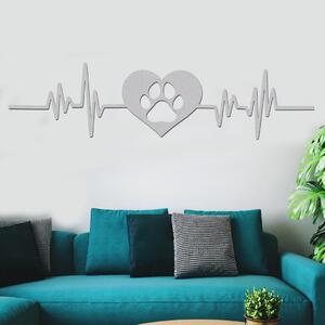 Dřevo života | Dřevná dekorace na zeď Láska k psům | Rozměry (cm): 40x10 | Barva: Šedá