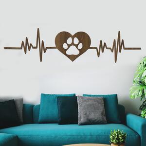 Dřevo života | Dřevná dekorace na zeď Láska k psům | Rozměry (cm): 80x20 | Barva: Bílá