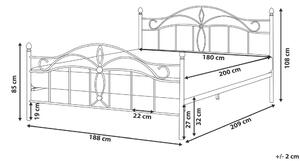 Manželská postel 180 cm ANTALIA (s roštem) (bílá). 1007095