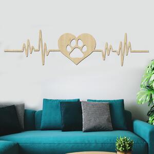 Dřevo života | Dřevná dekorace na zeď Láska k psům | Rozměry (cm): 80x20 | Barva: Javor
