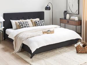 Manželská postel 180 cm AMBRE (s roštem) (černá). 1007093