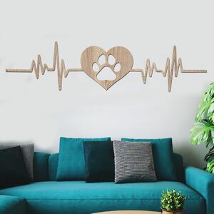 Dřevo života | Dřevná dekorace na zeď Láska k psům | Rozměry (cm): 40x10 | Barva: Černá