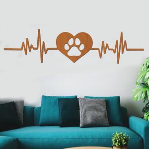 Dřevo života | Dřevná dekorace na zeď Láska k psům | Rozměry (cm): 80x20 | Barva: Černá