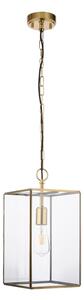 Endon 119141 - Lustr na řetězu HAMMOND 1xE27/10W/230V 21,5x21,5 cm mosaz