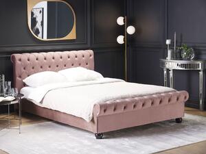 Manželská postel 160 cm ARCHON (s roštem) (růžová). 1007110
