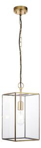 Endon 119141 - Lustr na řetězu HAMMOND 1xE27/10W/230V 21,5x21,5 cm mosaz