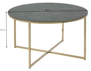 Actona Konferenční stolek Alisma mramor šedý/zlatý