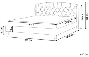 Manželská postel 140 cm BORD (s roštem) (šedá). 1007185