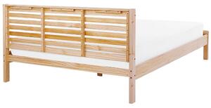 Manželská postel 180 cm CAROC (s roštem) (světlé dřevo). 1007195